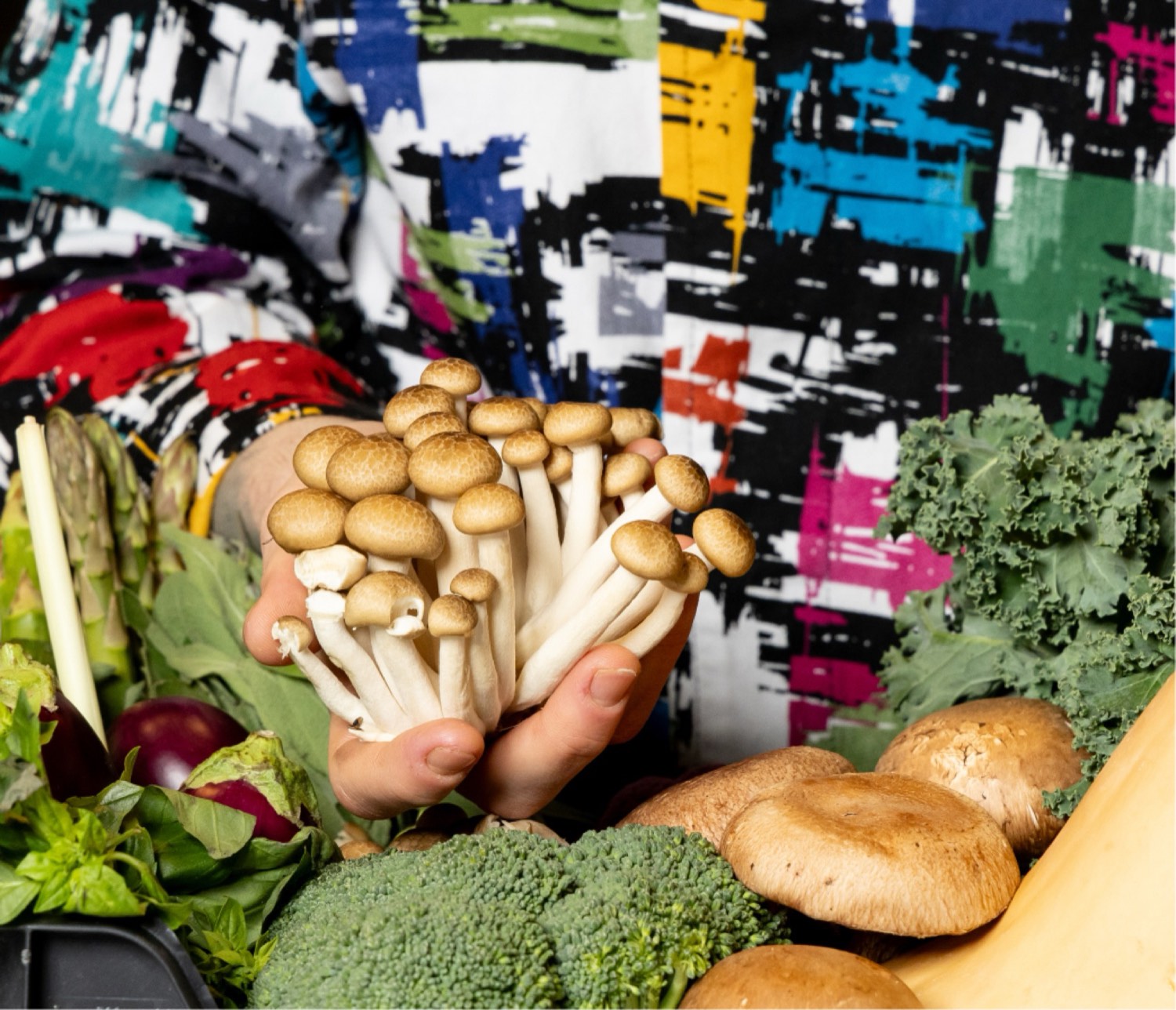 Verduras y setas frescas de la carta